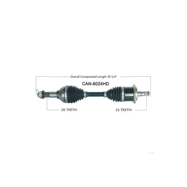 Wide Open Heavy Duty CV Axle for CAN AM HD FRONT LEFT OUTLANDER 1000XMR CAN-6024HD - main